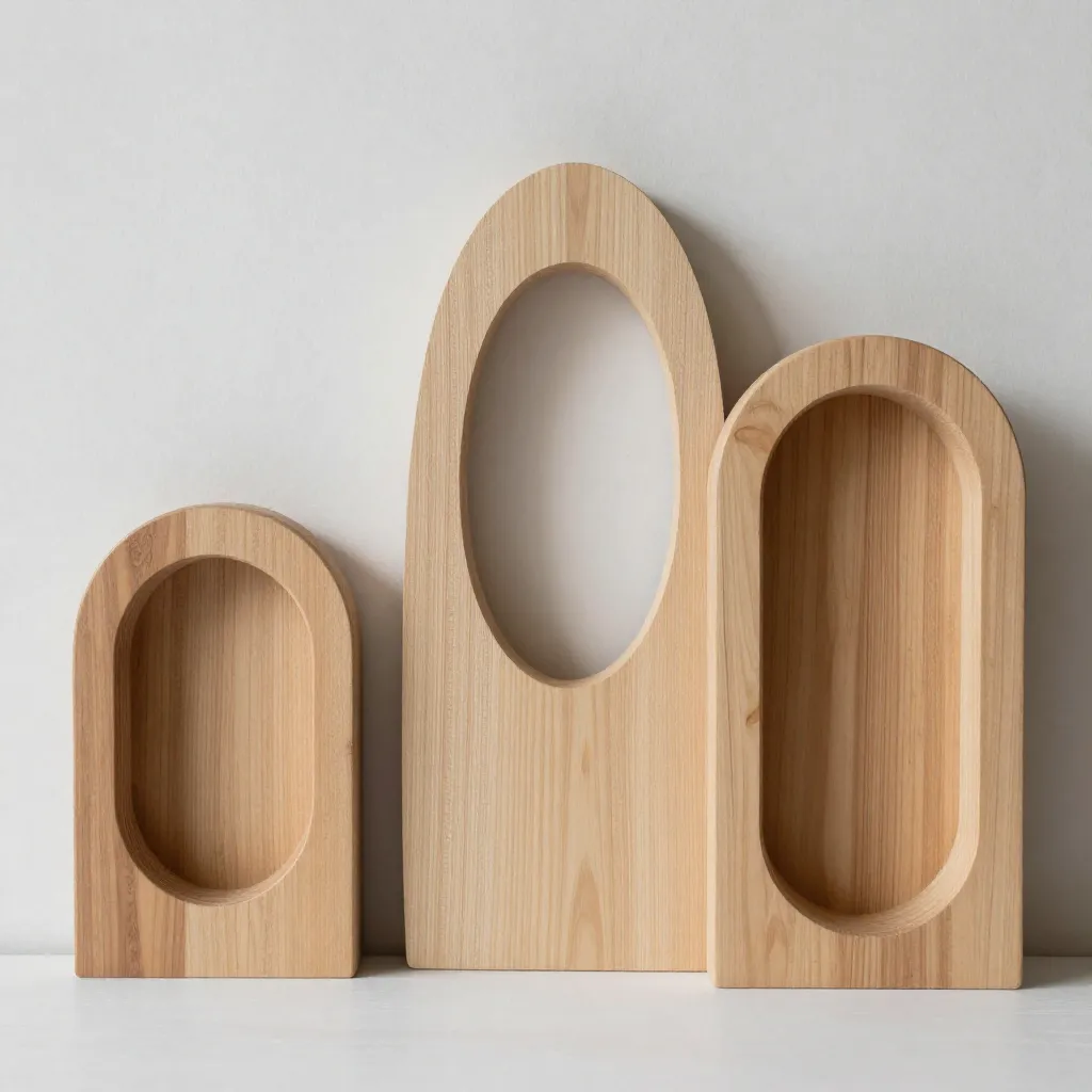 Handcrafted wooden décor piece in natural lighting